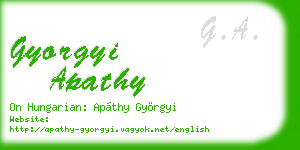 gyorgyi apathy business card