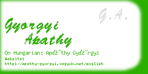 gyorgyi apathy business card